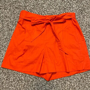 J. Crew Tie-Waist Short in Cotton Poplin Red